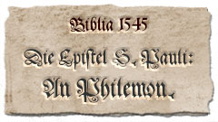 Der Brief des Paulus an Philemon