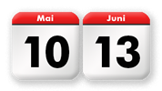 Pfingstsonntag zwischen dem 10. Mai und dem 13. Juni