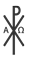 Christusmonogramm mit A und O in der liturgischen Schwarz 