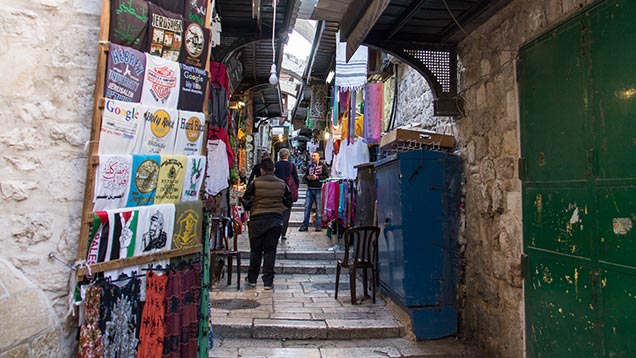 Via Dolorosa in Jerusalem, Abschnitt zwischen der 5. Station und der 6. Station des Kreuzwegs Christi