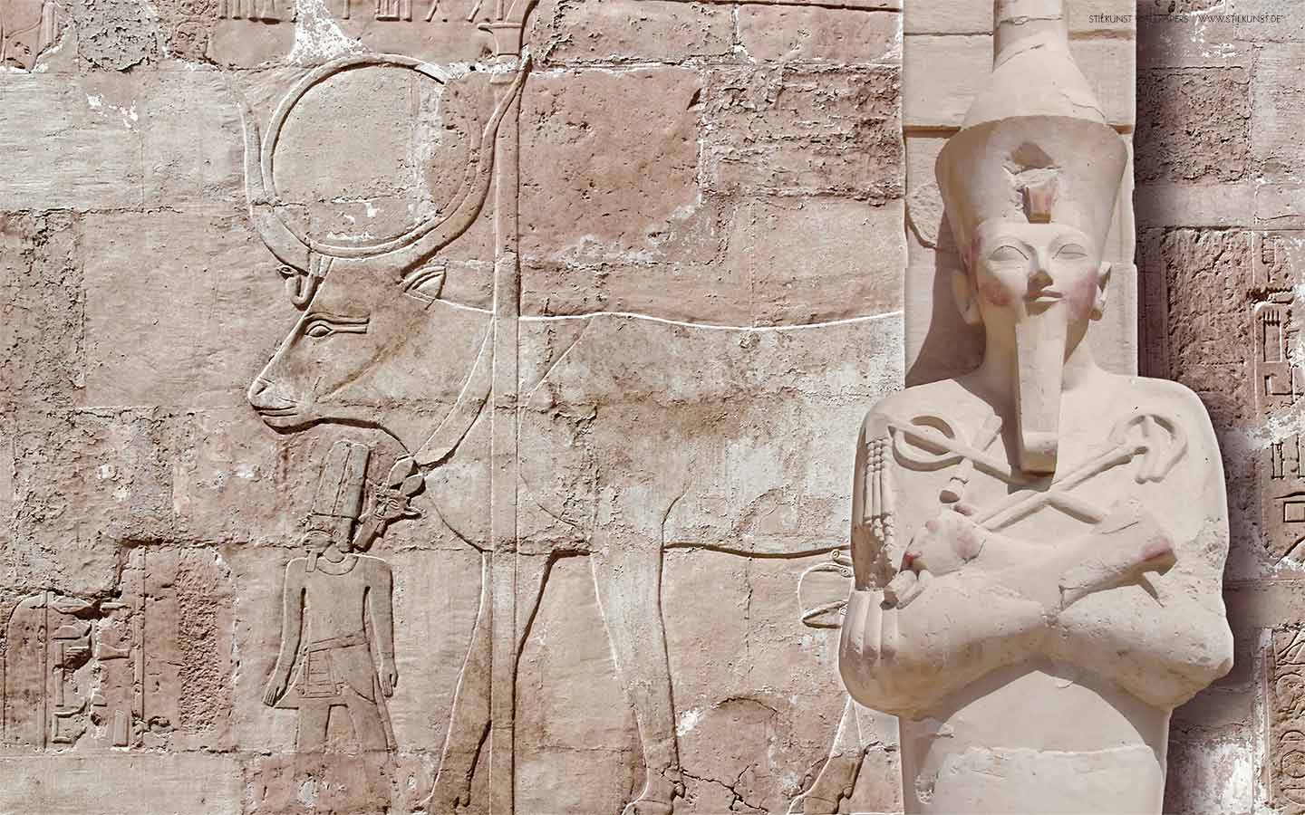 Maat-ka-Ra Hatscheptsut und Hathor | 1440 x 900px | Bild: ©by Sabrina | Reiner | www.stilkunst.de | Lizenz: CC BY-SA