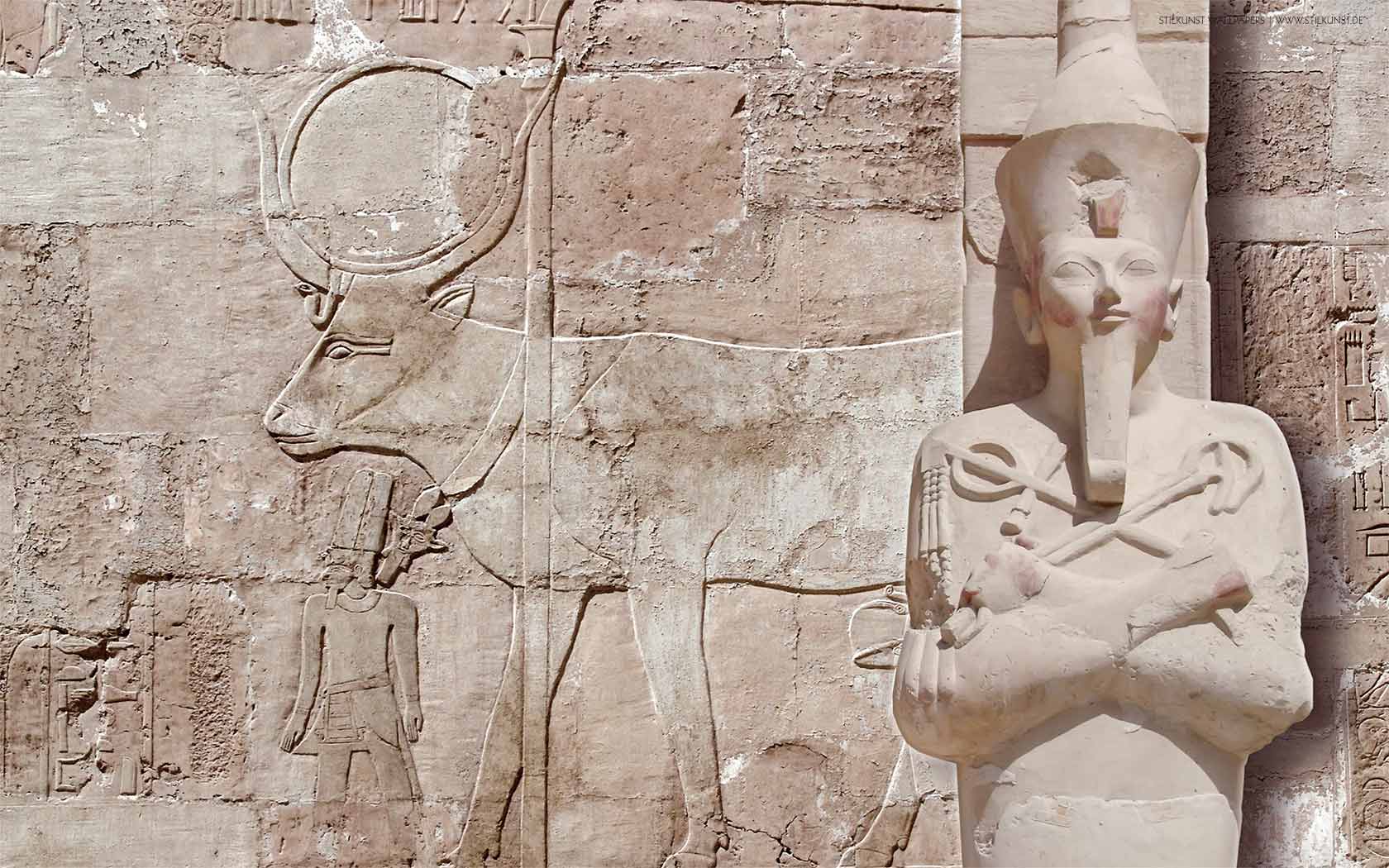 Maat-ka-Ra Hatscheptsut und Hathor | 1680 x 1050px | Bild: ©by Sabrina | Reiner | www.stilkunst.de | Lizenz: CC BY-SA
