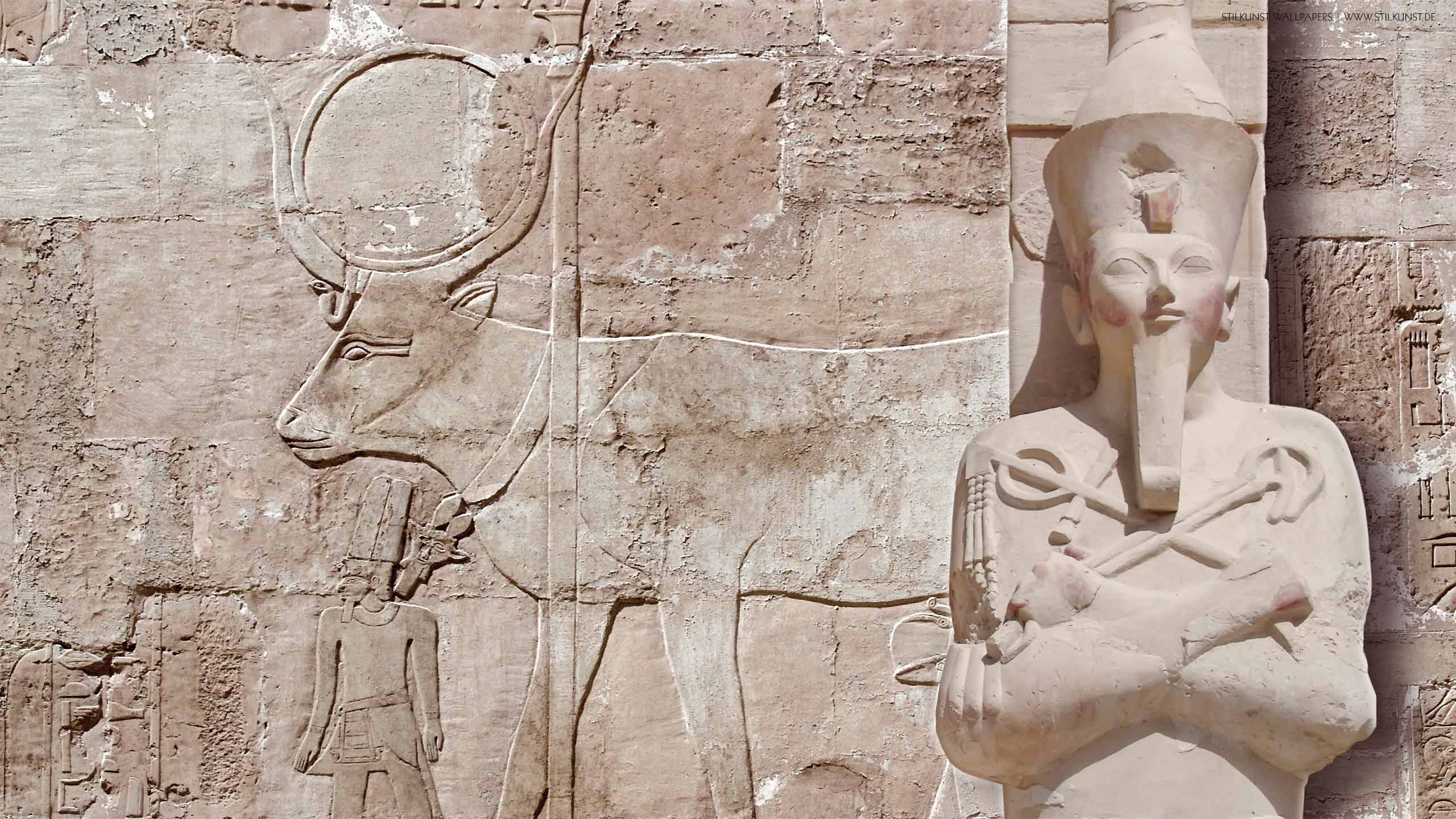 Maat-ka-Ra Hatscheptsut und Hathor | 2560 x 1440px | Bild: ©by Sabrina | Reiner | www.stilkunst.de | Lizenz: CC BY-SA