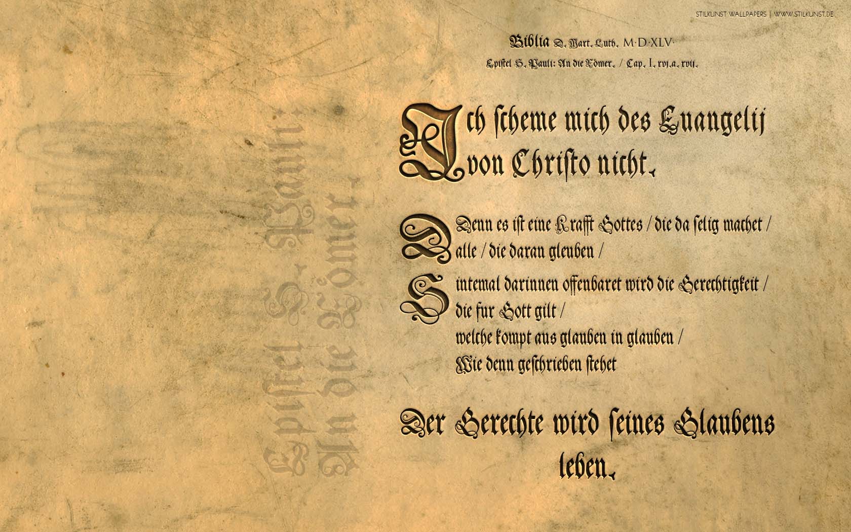 Der Brief des Paulus an die Römer 1,16a.17 | 1680 x 1050px | Bild: ©by Sabrina | Reiner | www.stilkunst.de | Lizenz: CC BY-SA