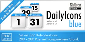 Kalender-Icons | Stilkunst Icon-Set DailyIcons blue