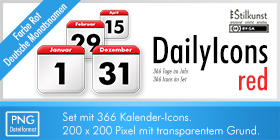 Kalender-Icons | Stilkunst Icon-Set DailyIcons red