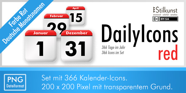 Titelbild DailyIcons red | Title DailyIcons red
