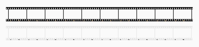 Filmstreifen schwarz und Filmstreifen grau