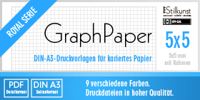 Stilkunst Druckvorlage: kariertes Papier 5x5 mm DIN A3 | Graph paper