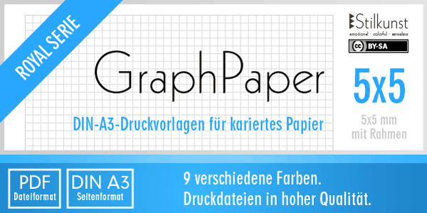 Druckvorlage DIN A3: Kariertes Papier 5x5 mm – Stilkunst.de