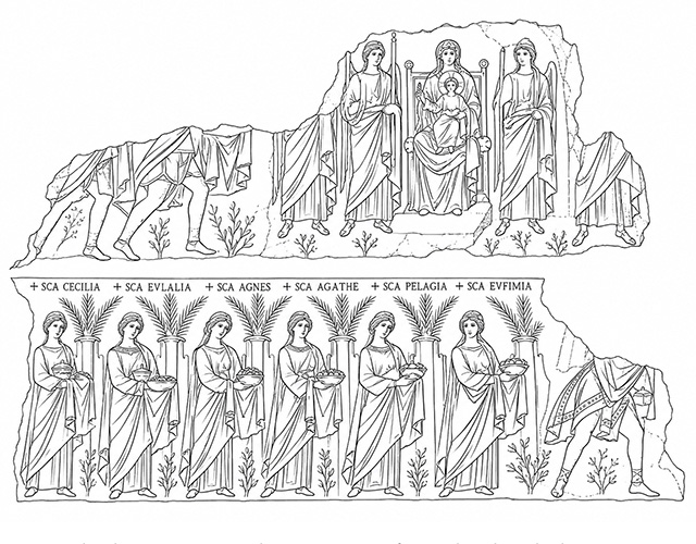 Magiermosaik von Ravenna im heutigen Zustand